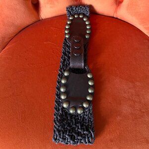 Brave Interwoven Raffia-Leather Belt - Size ( S/M )